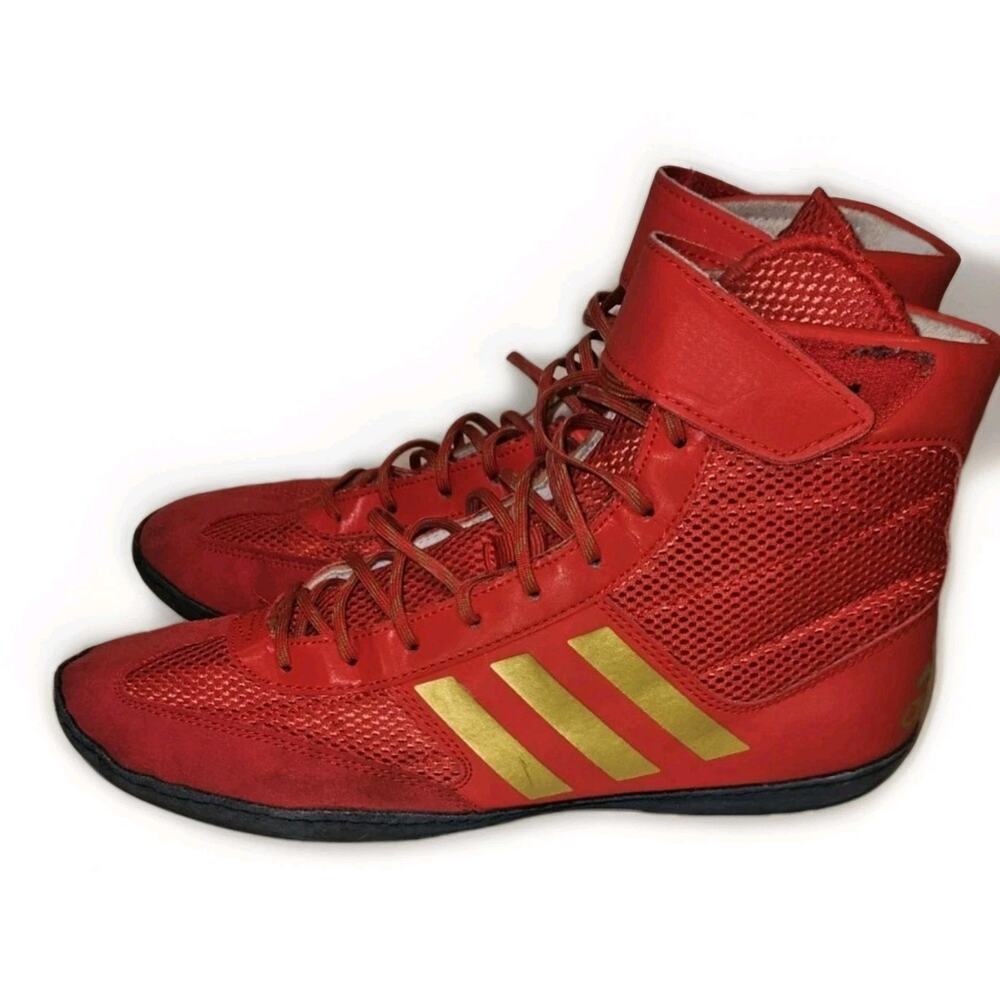 Adidas Combat Speed 5 Red/Gold/Navy Wrestling Shoes Size 10